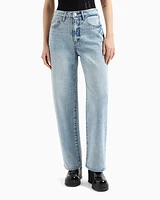 Armani Exchange - Relaxed fit jeans ASV rigid denim, Woman, Blue, Size: