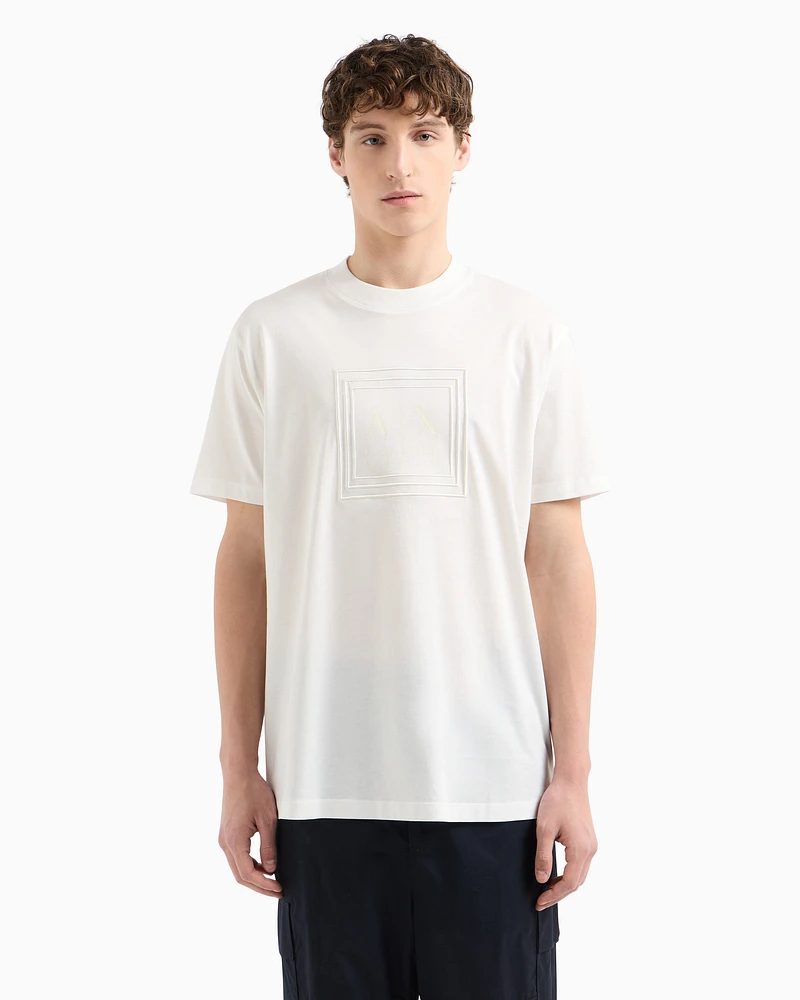Armani Exchange - Regular fit mercerised cotton T-shirt, Man, White, Size: