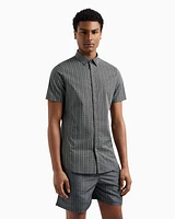 Armani Exchange - Slim fit short sleeve shirt, Man, Black, Size: