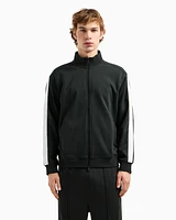 Armani Exchange -  Full zip sweatshirt with logo bands, Man, Green, Size: