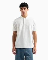 Armani Exchange - Regular fit polo shirt with tone-on-tone allover logo, Man, White, Size:
