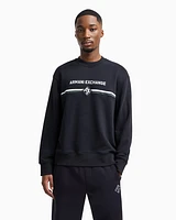 Armani Exchange - Crewneck sweatshirt with logo print on the chest, Man, Navy Blue, Size: