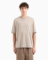 Armani Exchange - Regular fit mercerised cotton T-shirt, Man, Beige, Size: