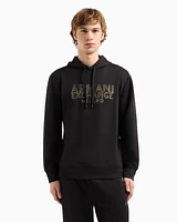 Armani Exchange - Hoodie with blurred logo effect, Man, Black, Size: