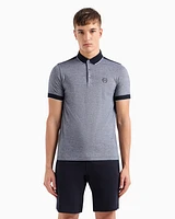 Armani Exchange - Cotton polo with contrasting details, Man, Navy Blue, Size: