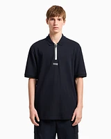 Armani Exchange - Regular fit polo with zip, Man, Navy Blue, Size: