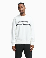 Armani Exchange - Crewneck sweatshirt with logo print on the chest, Man, White, Size: