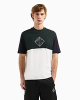 Armani Exchange - Regular fit T-shirt with logo print, Man, Green, Size: