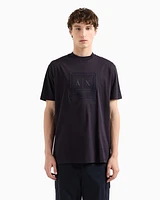 Armani Exchange - Regular fit mercerised cotton T-shirt, Man, Navy Blue, Size: