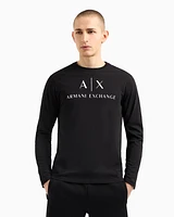 Armani Exchange - Long sleeve T-shirt with logo prints, Man, Black, Size: