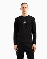 Armani Exchange - Long-sleeved T-shirt with embroidered logo, Man, Black, Size: