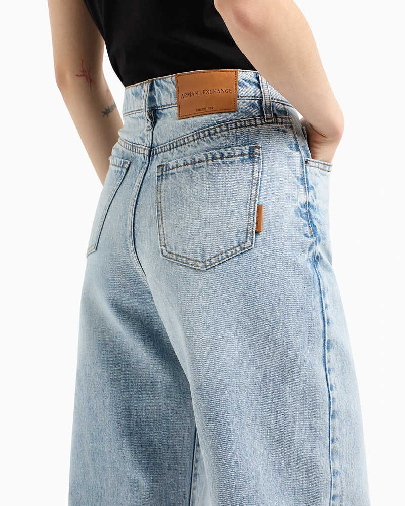 Armani Exchange - Relaxed fit jeans ASV rigid denim, Woman, Blue, Size: