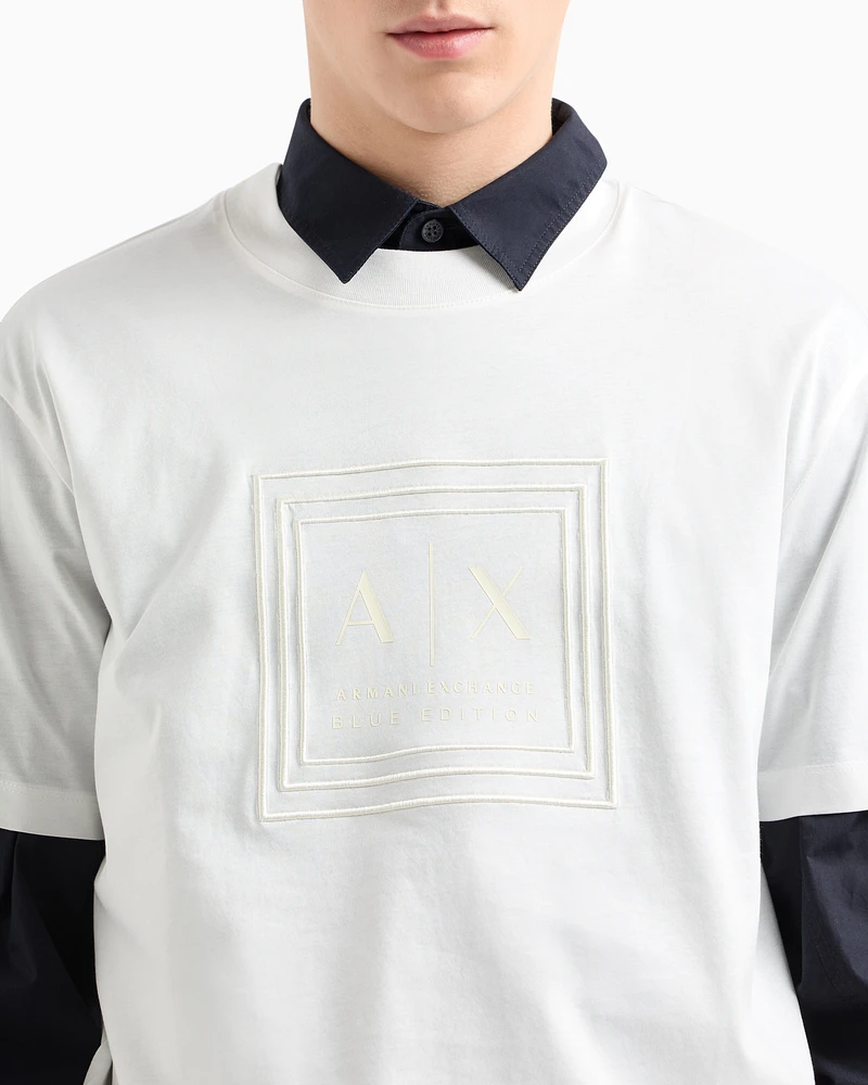 Armani Exchange - Regular fit mercerised cotton T-shirt, Man, White, Size:
