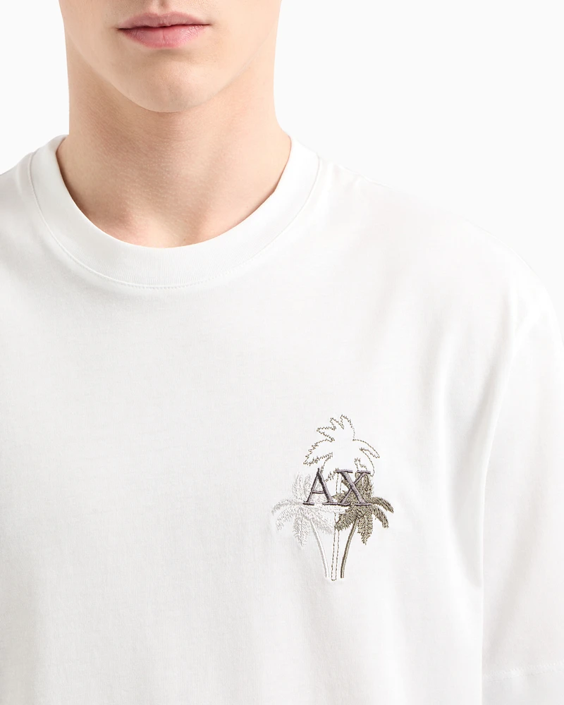 Armani Exchange - Regular fit T-shirt with print on the chest, Man, White, Size: