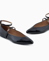 Armani Exchange - Pointed toe ballerinas with straps, Woman, Black, Size:
