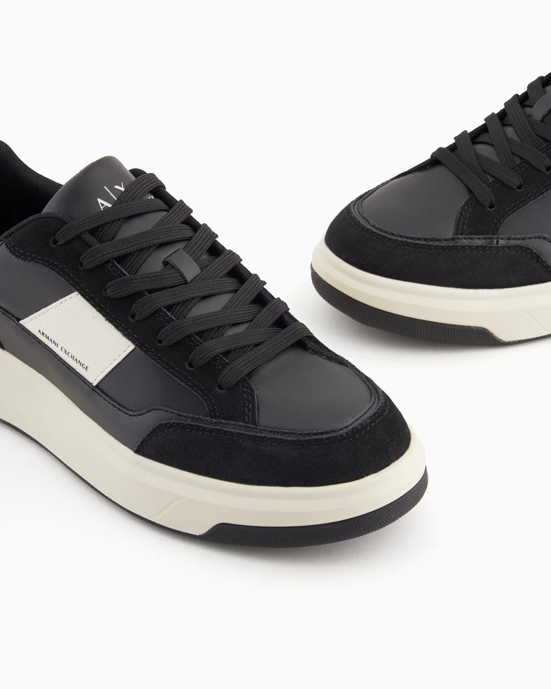 Armani Exchange - Sneakers with contrasting inserts, Man, White, Size: