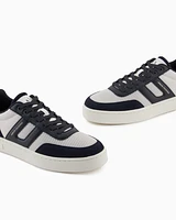 Armani Exchange - Mesh sneakers with contrasting inserts, Man, Navy Blue, Size: