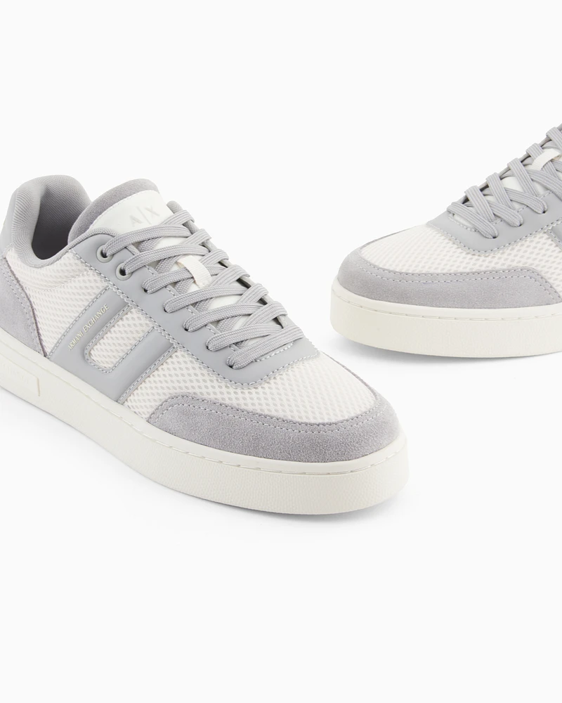 Armani Exchange - Mesh sneakers with contrasting inserts, Man, Grey, Size: