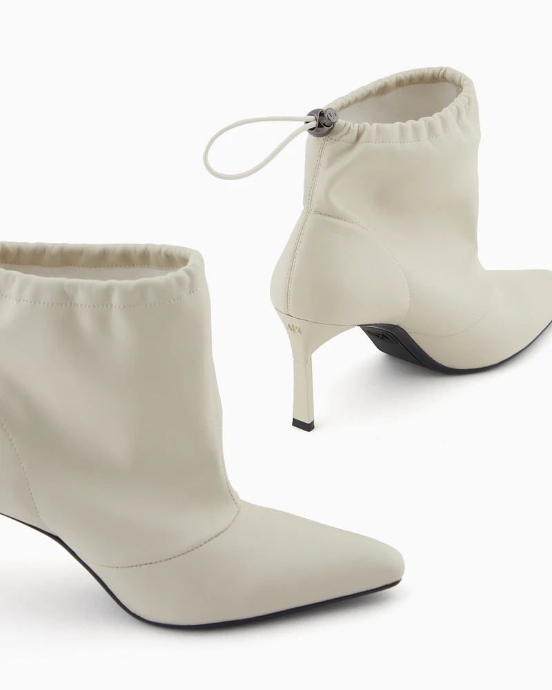Armani Exchange - Heeled ankle boots with drawstring, Woman, White, Size: 37