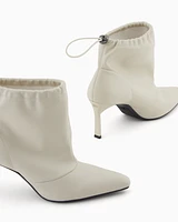 Armani Exchange - Heeled ankle boots with drawstring, Woman, White, Size: 37