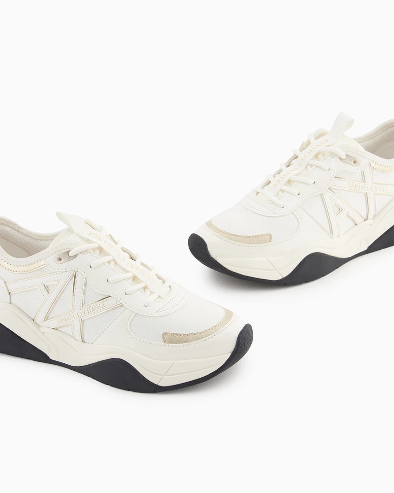 Armani Exchange - Chunky sneakers with logo, Woman, White, Size: