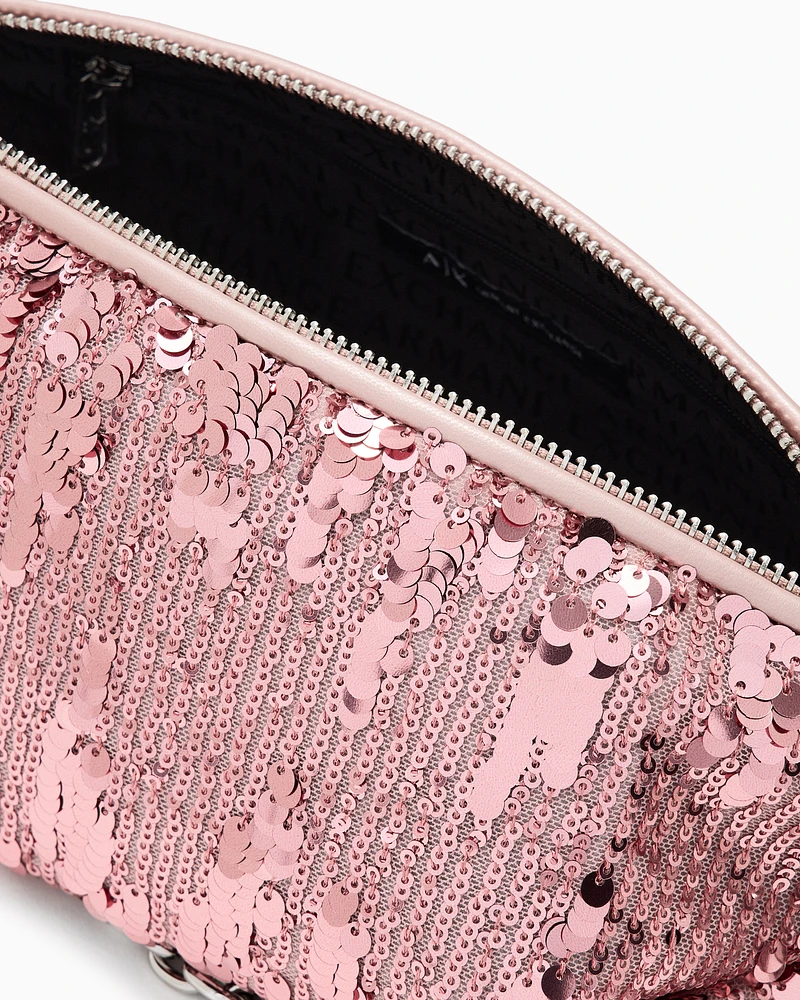Armani Exchange - Clutch with rhinestones, Woman, Pink, Size: TU