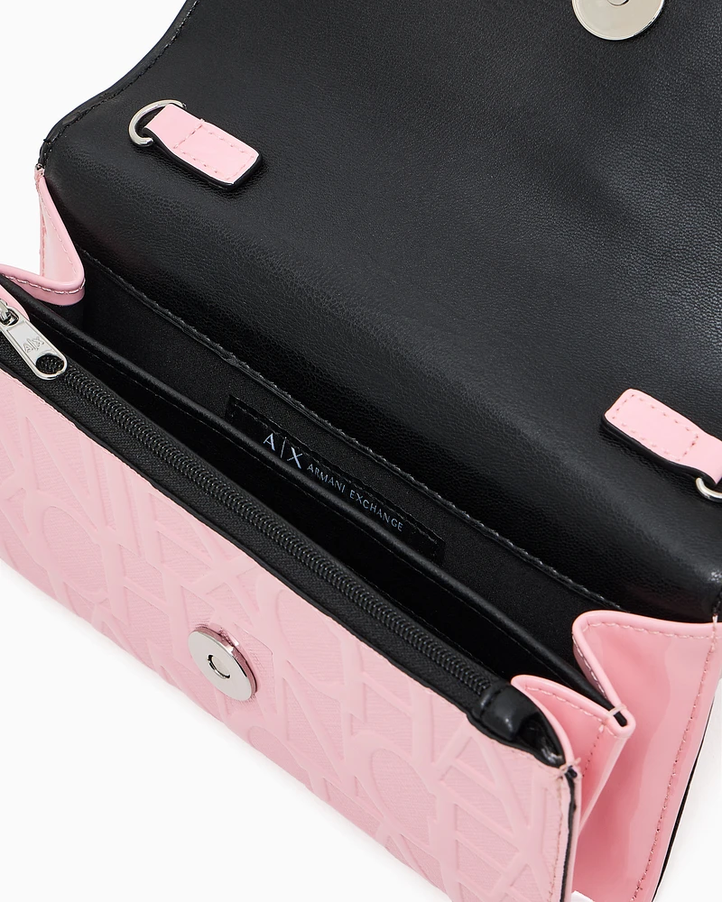 Armani Exchange - Wallet with flap and shoulder strap, Woman, Pink, Size: TU