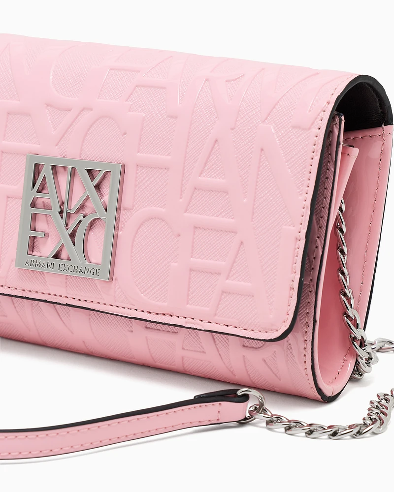 Armani Exchange - Wallet with flap and shoulder strap, Woman, Pink, Size: TU
