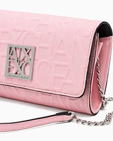 Armani Exchange - Wallet with flap and shoulder strap, Woman, Pink, Size: TU
