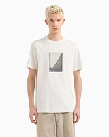 Armani Exchange - Regular fit T-shirt with photo print, Man, White, Size: