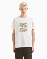 Armani Exchange - Regular fit ASV palm tree print t-shirt, Man, White, Size: