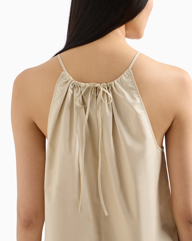 Armani Exchange - ASV Cotton Flared Top, Woman, Beige, Size: