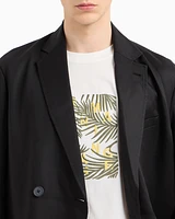 Armani Exchange - Regular fit ASV palm tree print t-shirt, Man, White, Size: