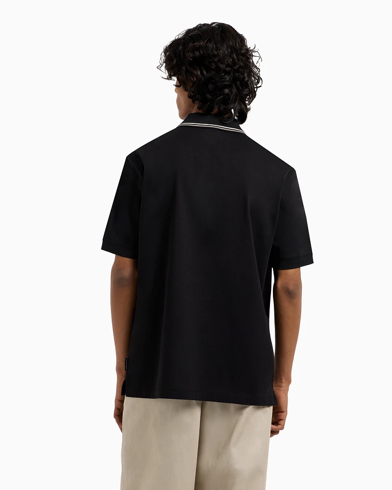 Armani Exchange - Regular fit polo shirt mercerised cotton, Man, Black, Size: