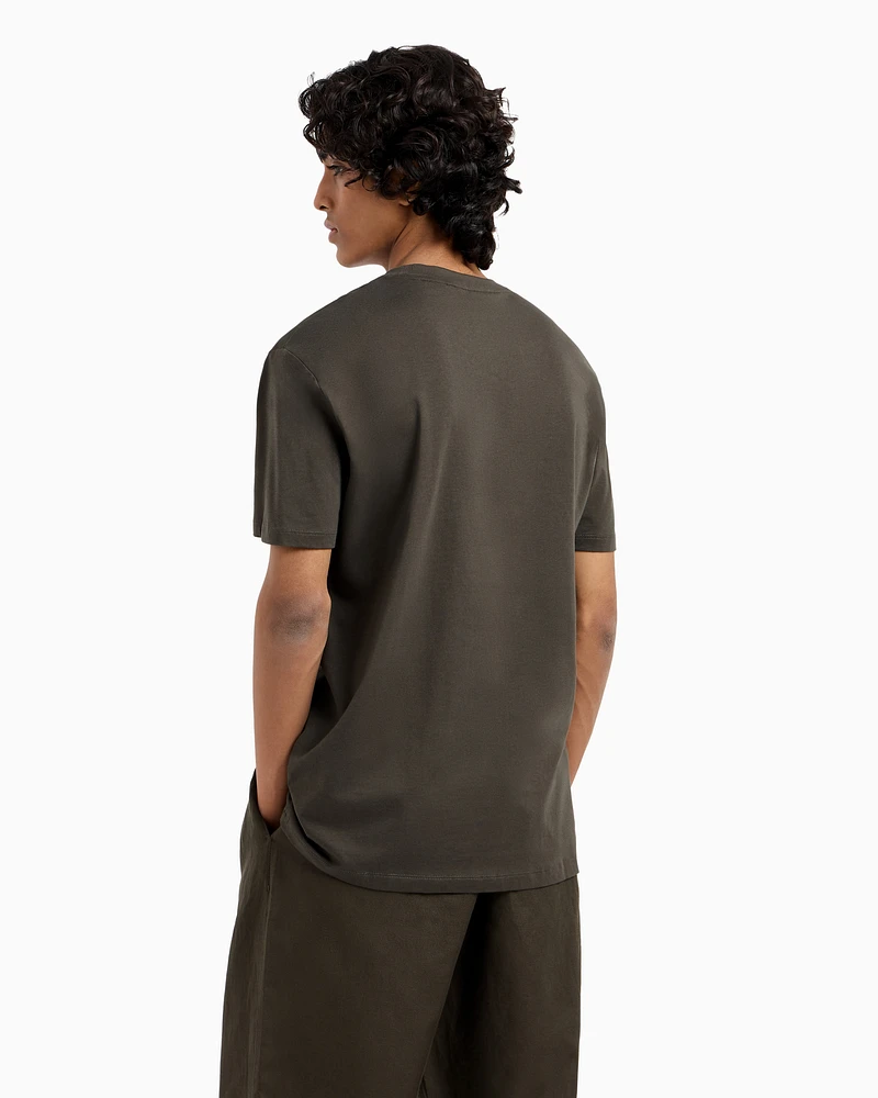 Armani Exchange - Regular fit T-shirt with maxi logo, Man, Green, Size: