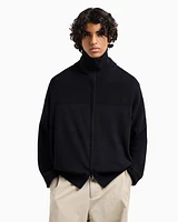 Armani Exchange - ASV Fabric Zip Up Cardigan, Man, Navy Blue, Size: