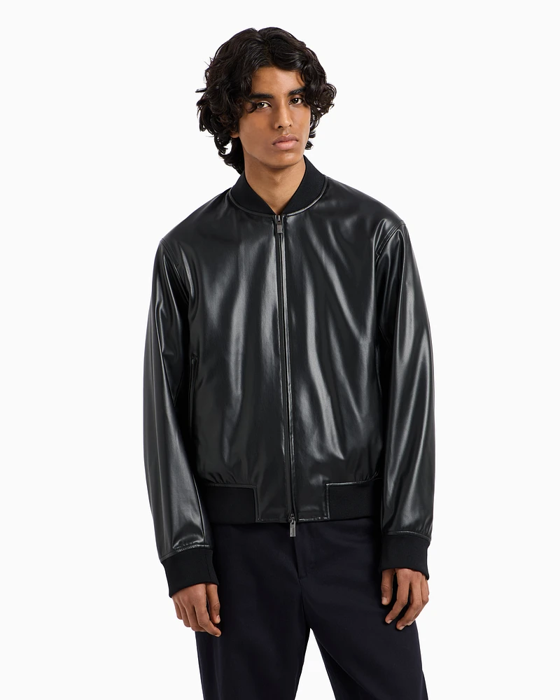 Armani Exchange - Shiny faux leather jacket, Man, Black, Size: