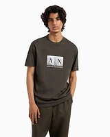 Armani Exchange - Regular fit T-shirt with maxi logo, Man, Green, Size: