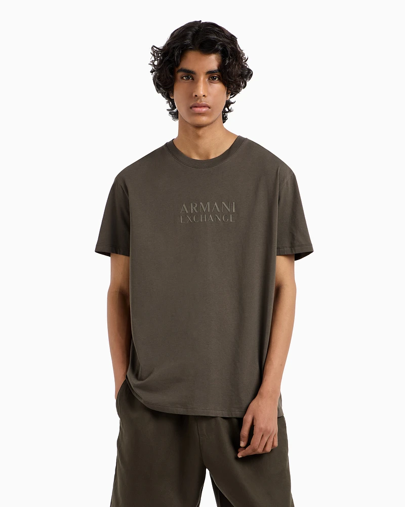 Armani Exchange - Regular fit T-shirt with ASV logo, Man, Green, Size: