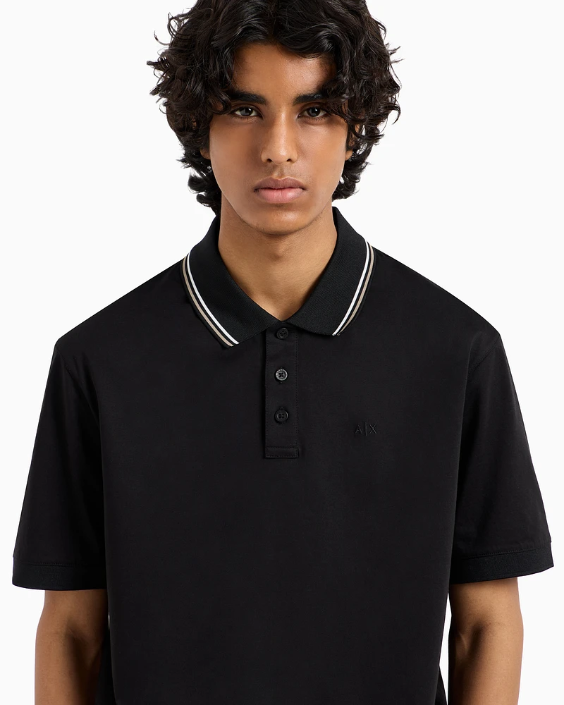 Armani Exchange - Regular fit polo shirt mercerised cotton, Man, Black, Size: