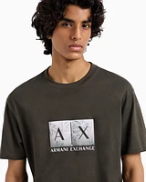 Armani Exchange - Regular fit T-shirt with maxi logo, Man, Green, Size: