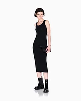 Armani Exchange - ASV Knitted Pencil Midi Dress, Woman, Black, Size: