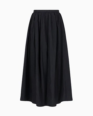Emporio Armani - Taffeta long skirt with darts, Woman, Black, Size: