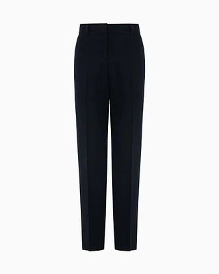 Emporio Armani - Linen-blend trousers with pleats, Woman, Black, Size: