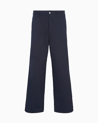 Emporio Armani - ASV Capsule five-pocket trousers organic gabardine, Man, Navy Blue, Size: