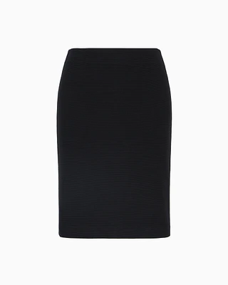 Emporio Armani - Ottoman jersey pencil skirt, Woman, Black, Size: