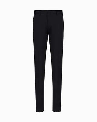 Emporio Armani - Stretch-cotton chinos, Man, Blue, Size: