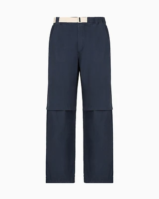 Emporio Armani - ASV trousers with strap detail from the Peace capsule collection , Man, Navy Blue, Size:
