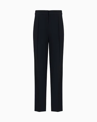Emporio Armani - Envers-satin trousers with pleats, Woman, Black, Size: