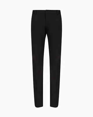 Emporio Armani - Stretch-cotton chinos, Man, Black, Size: